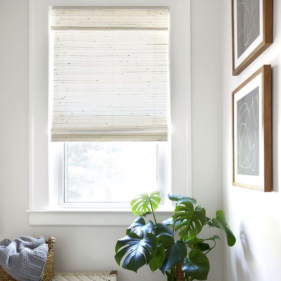 Stores en bois tissé, plis plats
